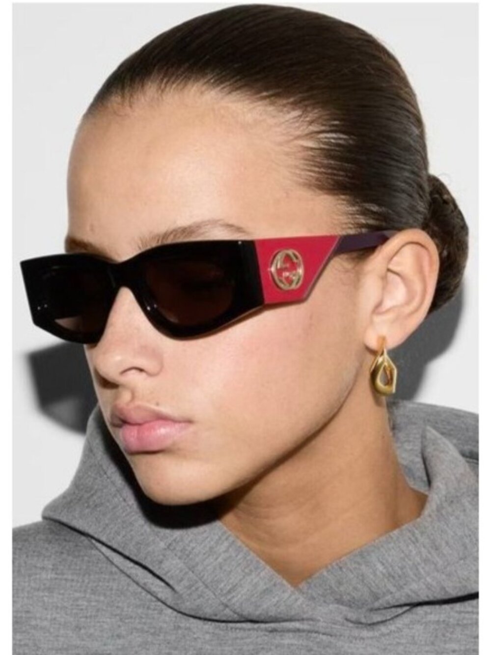 NEW GUCCI SUNGLASSES GG1664S 004 HAVANA RED WOMEN GUCCI EYEWEAR - Picture 5 of 12